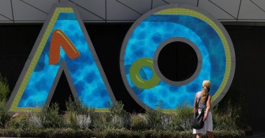 A person walks through Melbourne Park in the lead-up to the Australian Open in Melbourne, Australia, Jan. 12, 2022. (Reuters Photo)