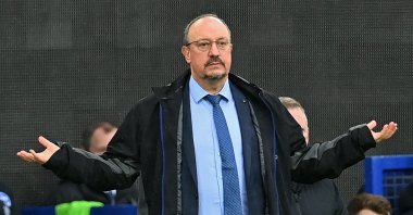 Everton manager Rafael Benitez gestures during a Premier League match against Brighton and Hove Albion, Liverpool, England, Jan. 2, 2022. (AFP Photo)