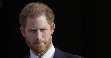 Britain's Prince Harry arrives in the gardens of Buckingham Palace in London, Jan. 16, 2020. (AP Photo)