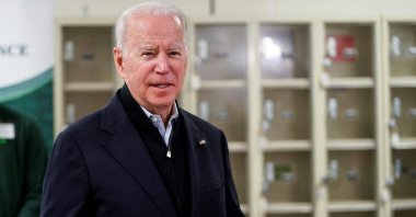 U.S. President Joe Biden speaks about the rescue of hostages taken at a synagogue in Texas before boxing food at Philabundance, a hunger relief organization in Philadelphia, Pennsylvania, U.S., Jan. 16, 2022. (Reuters Photo)