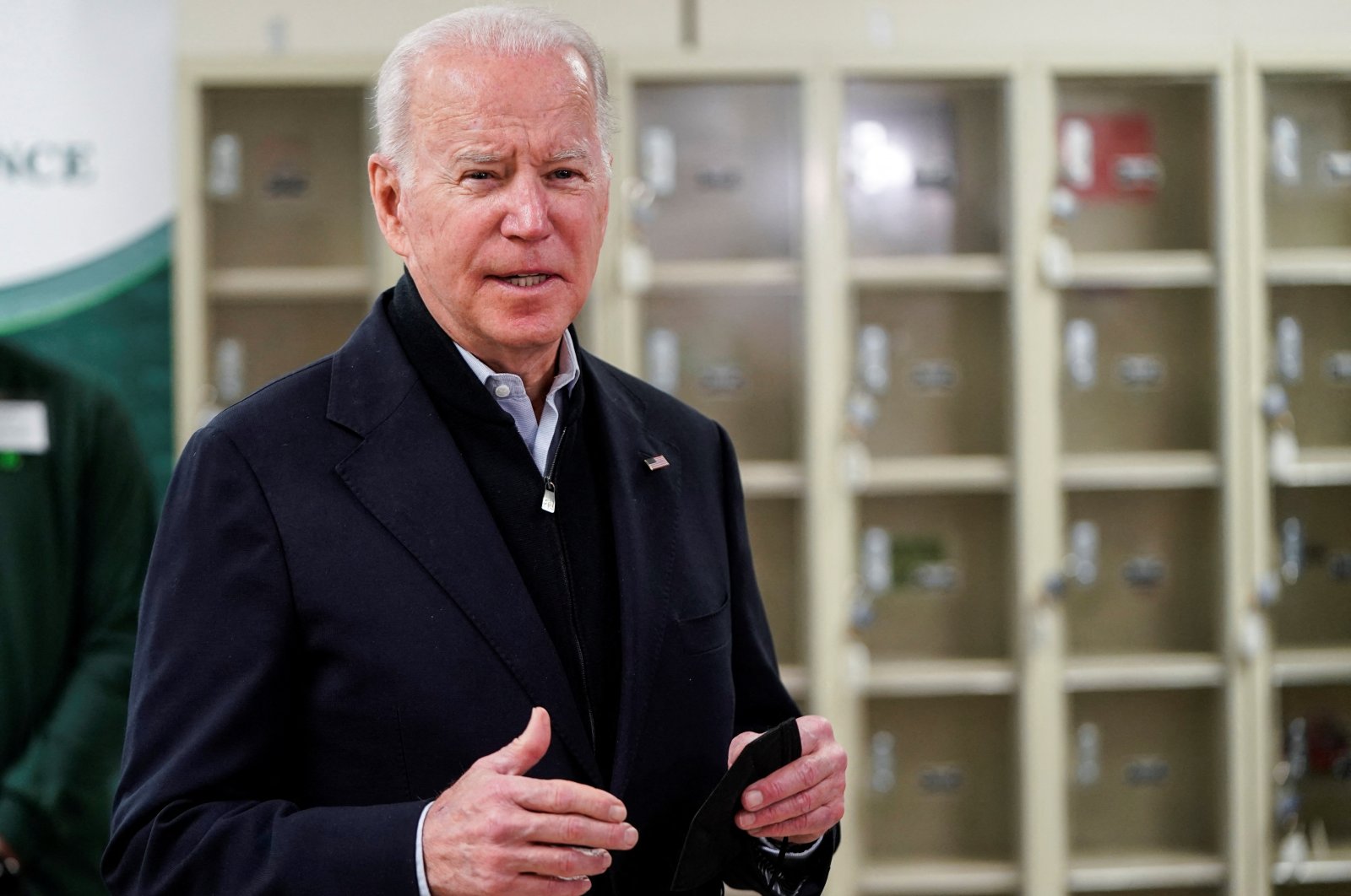 U.S. President Joe Biden speaks about the rescue of hostages taken at a synagogue in Texas before boxing food at Philabundance, a hunger relief organization in Philadelphia, Pennsylvania, U.S., Jan. 16, 2022. (Reuters Photo)