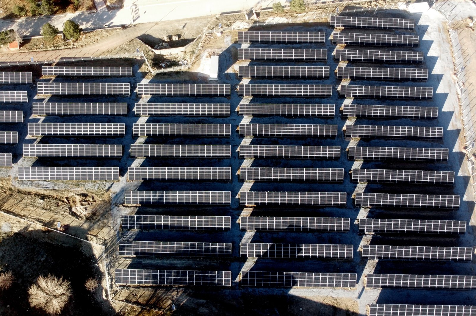 Solar panels are seen in the central Anatolian province of Konya, Turkey, Jan. 11, 2022. (AA Photo)