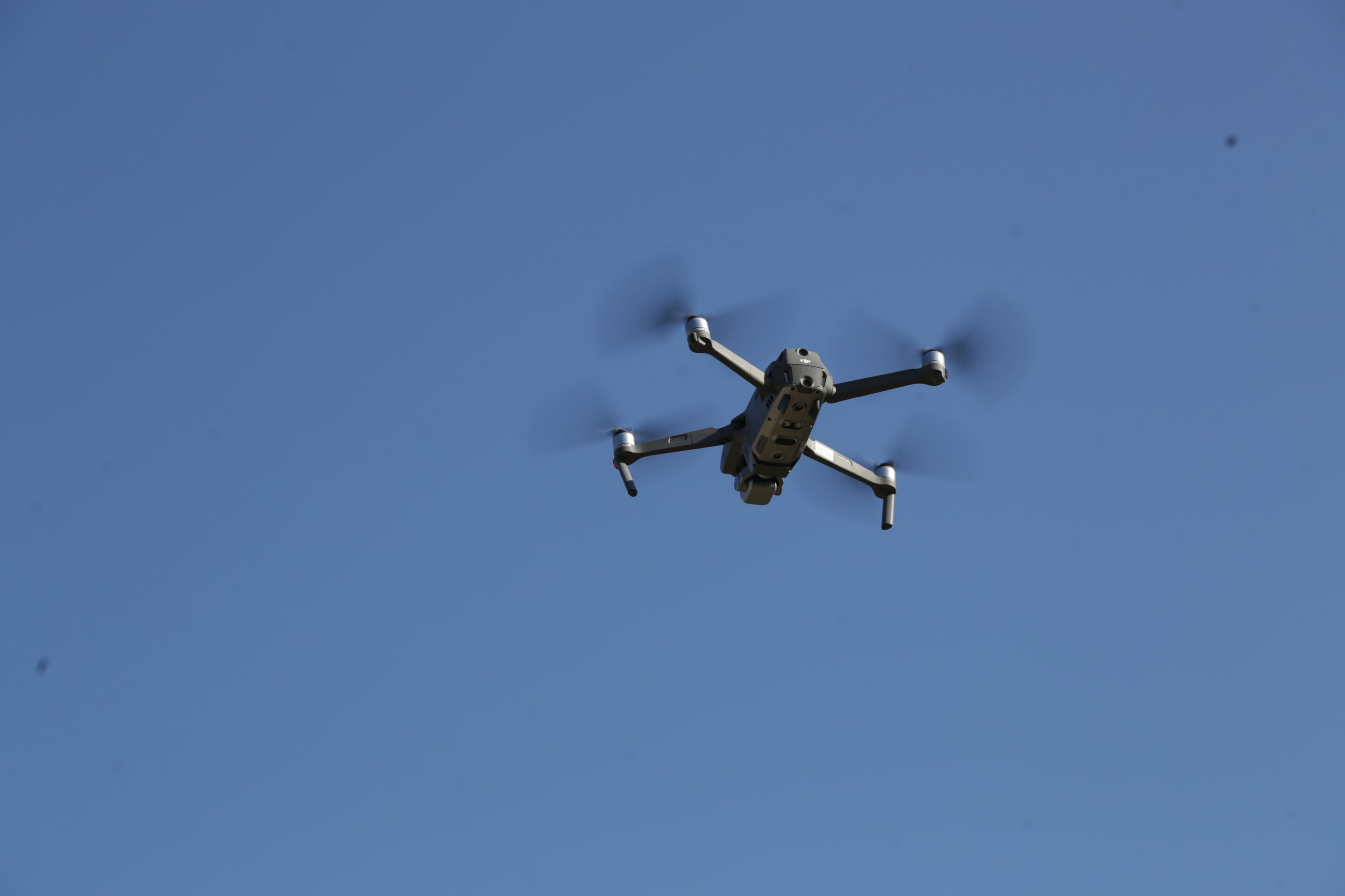 A drone is seen flying in the ancient city of Beçin, Muğla, southwestern Turkey, Jan. 18, 2022. (AA) 