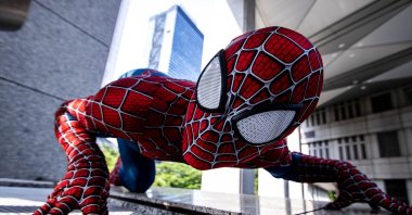 A man in superhero costume comic marvel Spider-Man on the street, Tokyo, Japan, June 15, 2019. (Photo by Shutterstock)