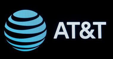 The company logo for AT&T is displayed on a screen on the floor at the New York Stock Exchange (NYSE) in New York, U.S., Sept. 18, 2019. (Reuters Photo)