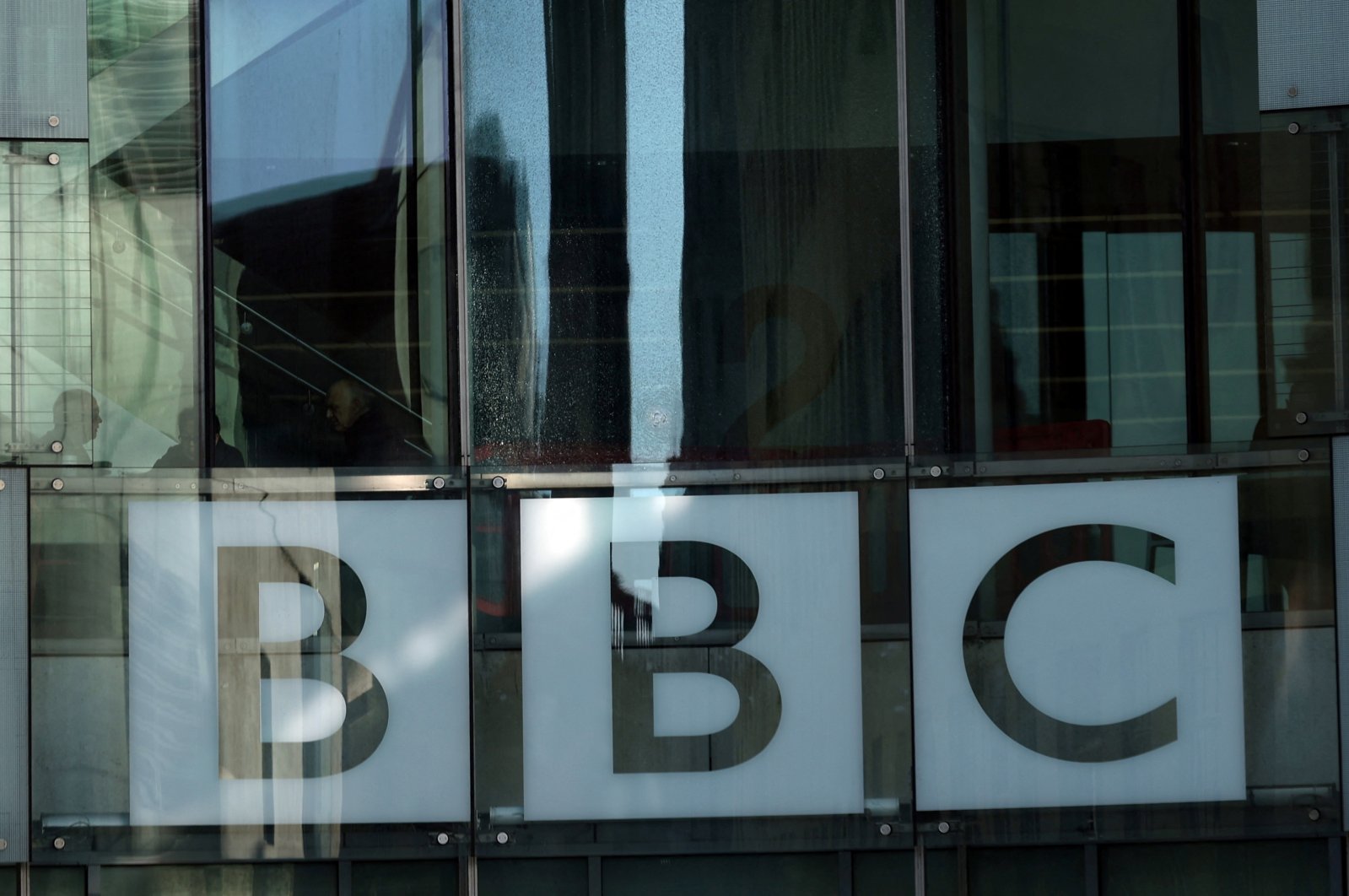The BBC logo is seen at the BBC Broadcasting House offices and recording studios in London, Britain, Jan. 17, 2022. (Reuters Photo)