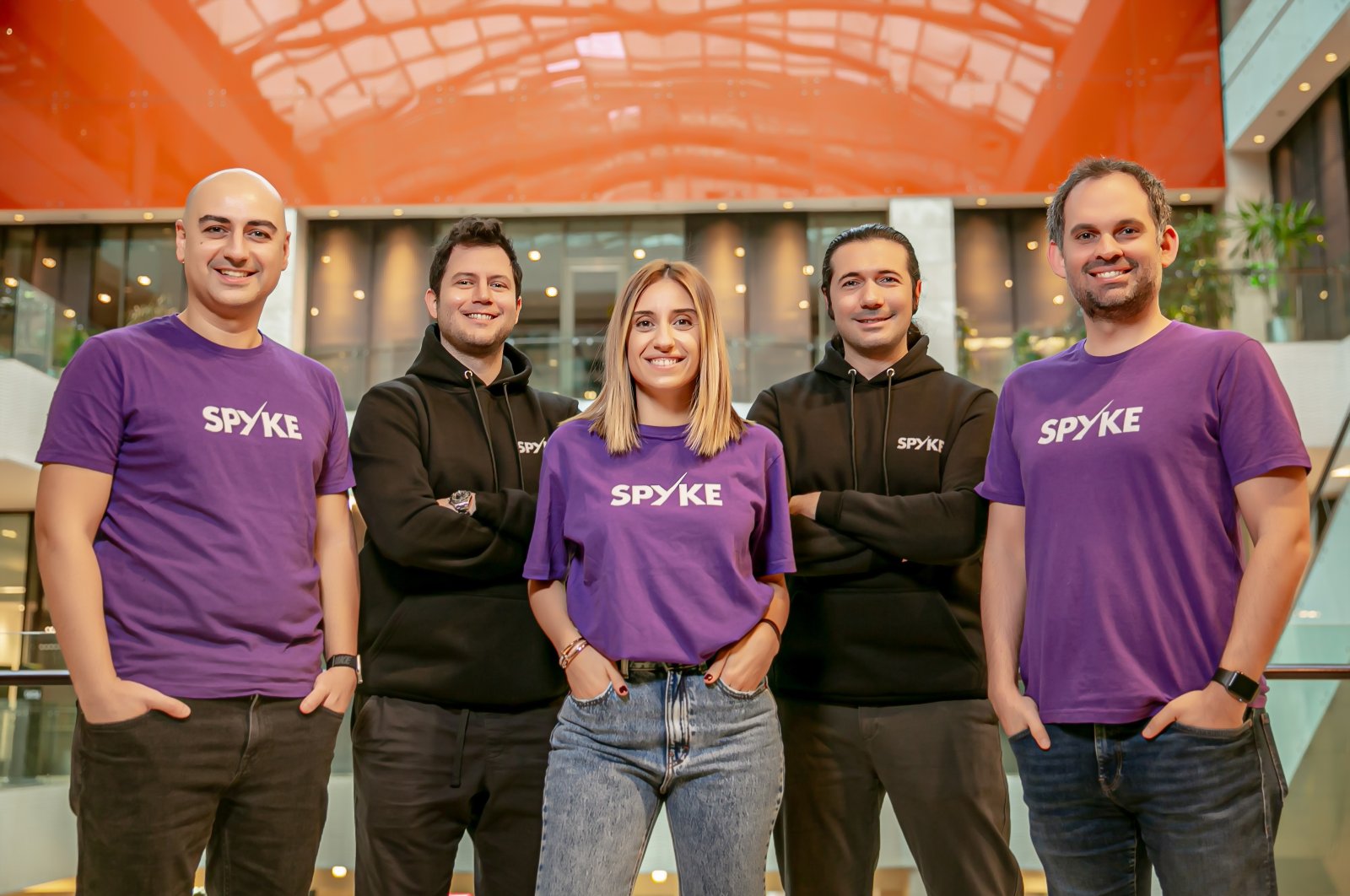 Spyke Games cofounders (L to R) Remi Onur, Mithat Madra, Rina Onur Şirinoğlu, Fuat Coskun and Barkın Başaran. (Courtesy of Spyke)