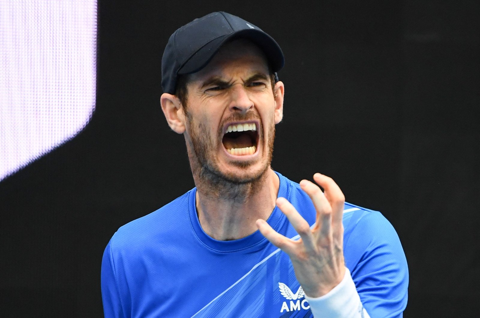 Britain&#039;s Andy Murray reacts after winning his Australian Open men&#039;s singles match against Georgia&#039;s Nikoloz Basilashvili, Melbourne, Australia, Jan. 18, 2022. (AFP Photo)