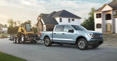 This undated photo provided by Ford shows the 2022 Ford F-150 Lightning, an all-electric pickup with an estimated range of about 230-300 miles. (AP Photo)