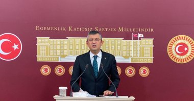 The CHP&#039;s Group Deputy Chairperson Özgür Özel speaks to reporters in a news conference at the Turkish Parliament in Ankara, Turkey, Jan. 19, 2022. (DHA Photo)
