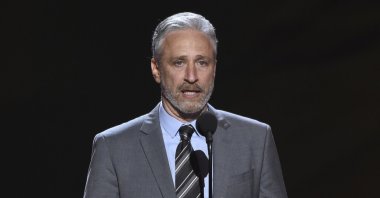 Jon Stewart presents the Pat Tillman award for service on July 18, 2018, at the ESPY Awards in Los Angeles, U.S. (AP Photo)