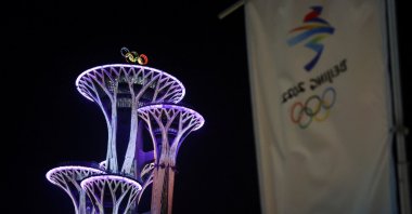 The Beijing Olympic Tower is seen ahead of the Beijing 2022 Winter Olympics, Beijing, China, Jan. 19, 2022. (Reuters Photo)