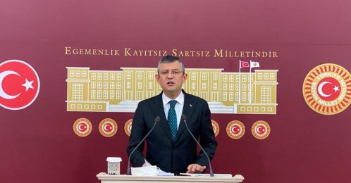 The CHP's Group Deputy Chairperson Özgür Özel speaks to reporters in a news conference at the Turkish Parliament in Ankara, Turkey, Jan. 19, 2022. (DHA Photo)