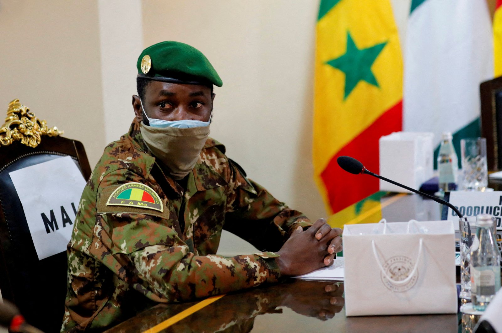 Col. Assimi Goita, leader of the Malian military junta, attends an Economic Community of West African States (ECOWAS) consultative meeting in Accra, Ghana, Sept. 15, 2020. (Reuters Photo)