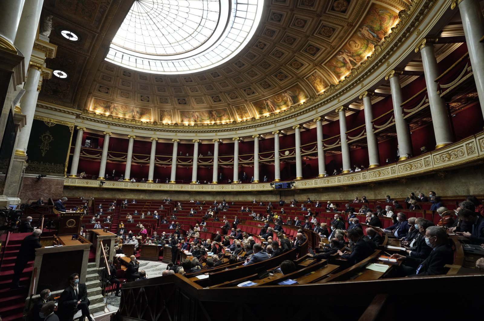 A view of the French National Assembly in Paris, France, Jan. 4, 2022. (AP Photo)