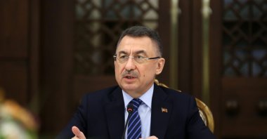 Vice President Fuat Oktay speaks at the economic coordination council, Ankara, Turkey, Jan.18, 2022. (AA Photo)