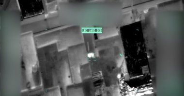 This image from a video, released by the U.S. Department of Defense, from video drone footage, shows a missile fired from a drone that killed 10 civilians, in Kabul, Afghanistan, Aug. 29, 2021. (Department of Defense via AP)