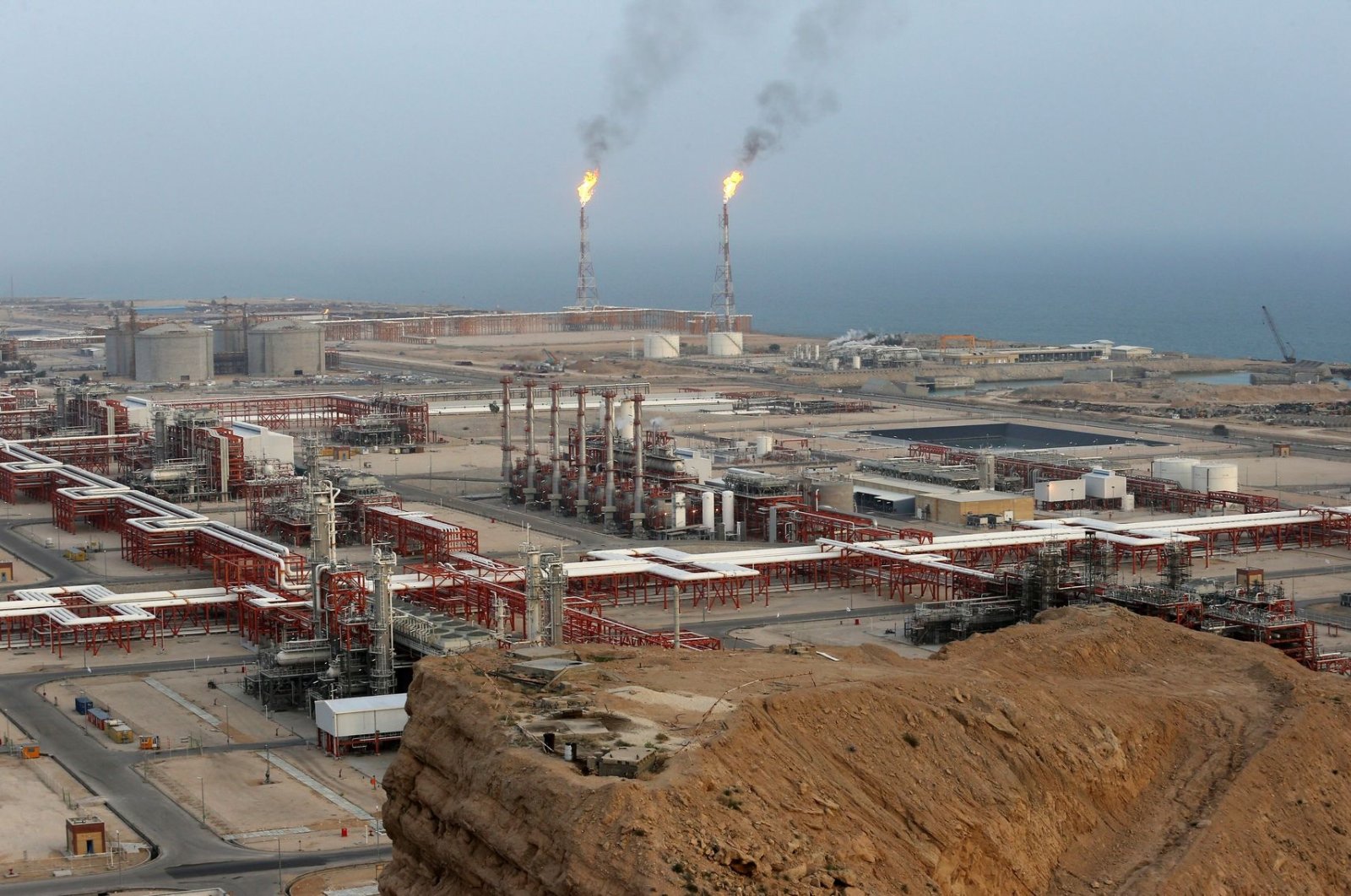Natural gas refineries at the South Pars gas field in Iran&#039;s Asaluyeh are seen in this file photo (AP Photo)