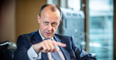 Friedrich Merz, candidate for the office of CDU federal chairperson, recorded during an interview with Deutsche Presse-Agentur in his office Jakob-Kaiser Haus in the German Bundestag, Berlin, Germany, Jan. 16, 2022. (DPA Photo)