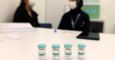 Vials of the Turkovac COVID-19 vaccine are seen at a vaccination center as Turkey starts to administer its homegrown vaccine at Ankara City Hospital in Ankara, Turkey, Jan. 4, 2022. (AFP Photo)