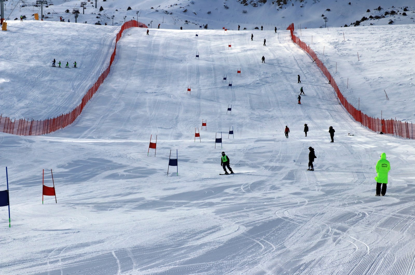 A skiing contest commences in Erzincan, eastern Turkey, Jan. 16, 2022. (AA Photo)