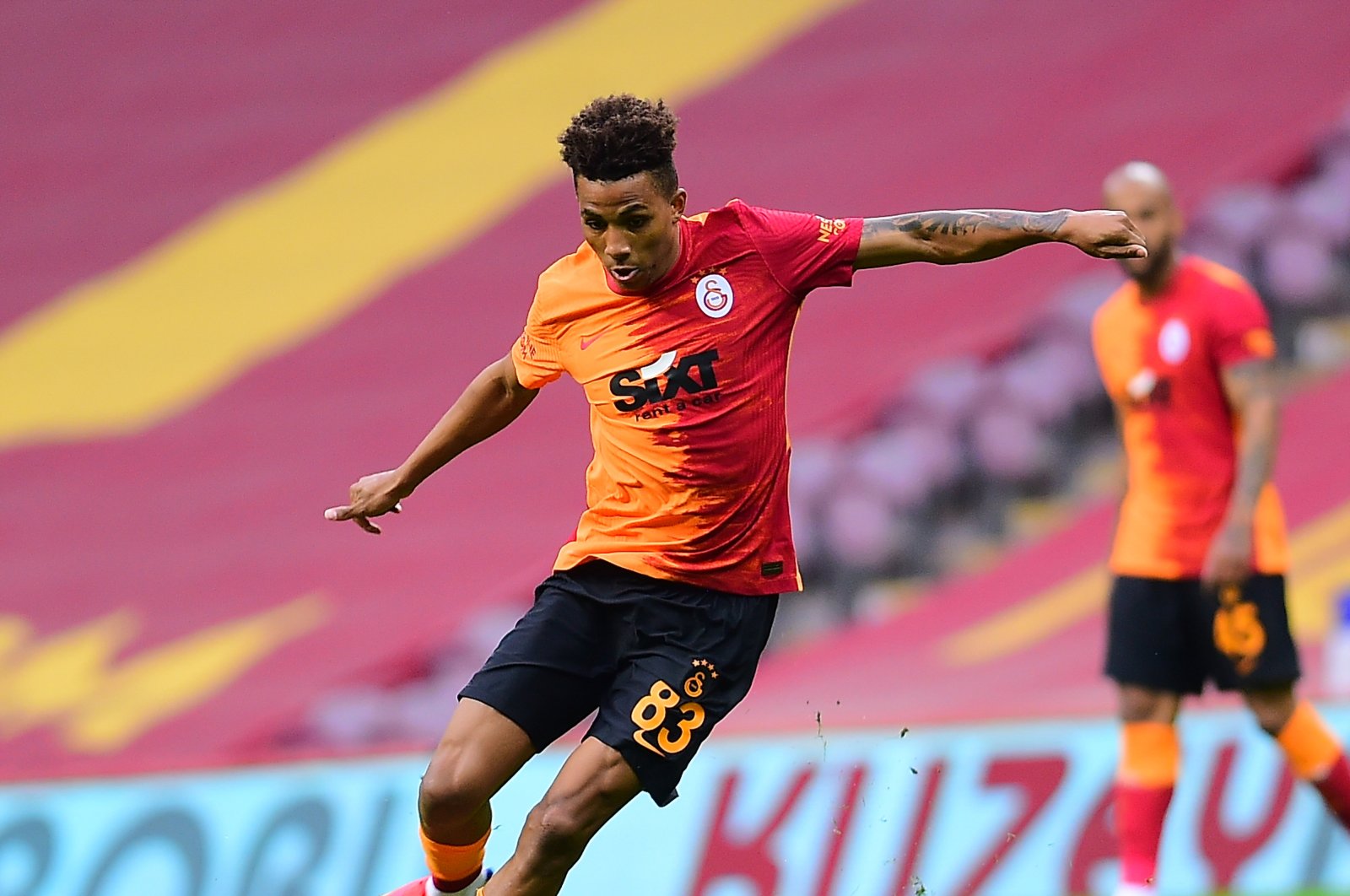 Galatasaray&#039;s Gedson Fernandes is seen during a Turkish Super Lig match against Trabzonspor at Ali Sami Yen Sports Complex in Istanbul, Turkey, April 21, 2021. (Photo by Turgut Doğan / Archive)