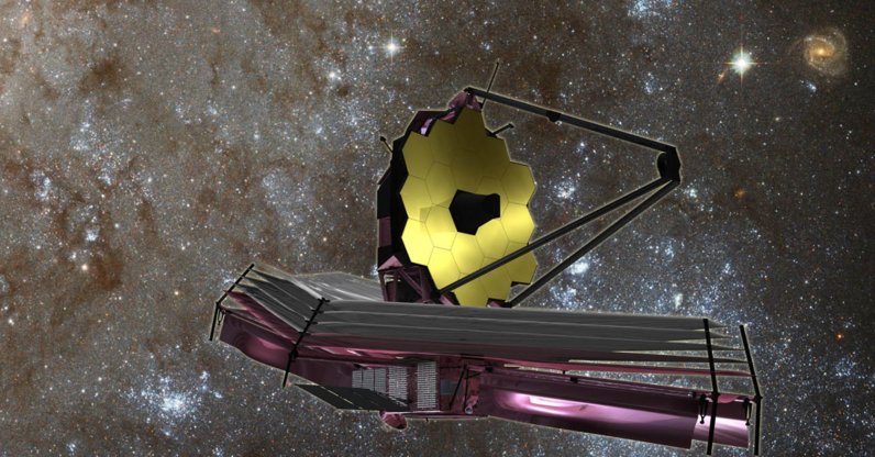 NASA artist's rendition shows the James Webb Space Telescope (JWST), a large infrared telescope with a 6.5-meter primary mirror, Aug. 30, 2007. (AP Photo)