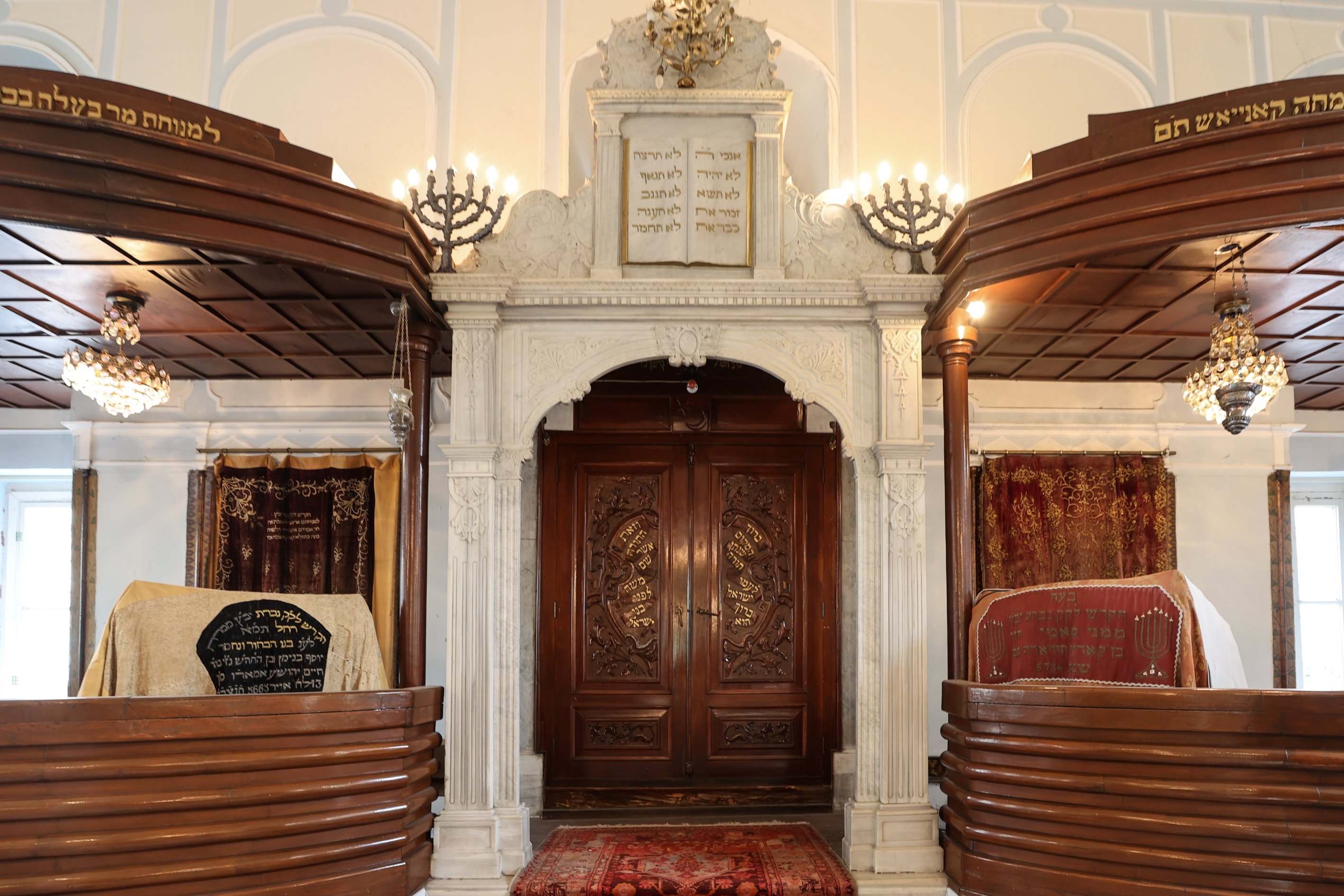 An interior view from the Sinyora Synagogue, Izmir, Turkey, Jan. 24, 2022. (AA) 