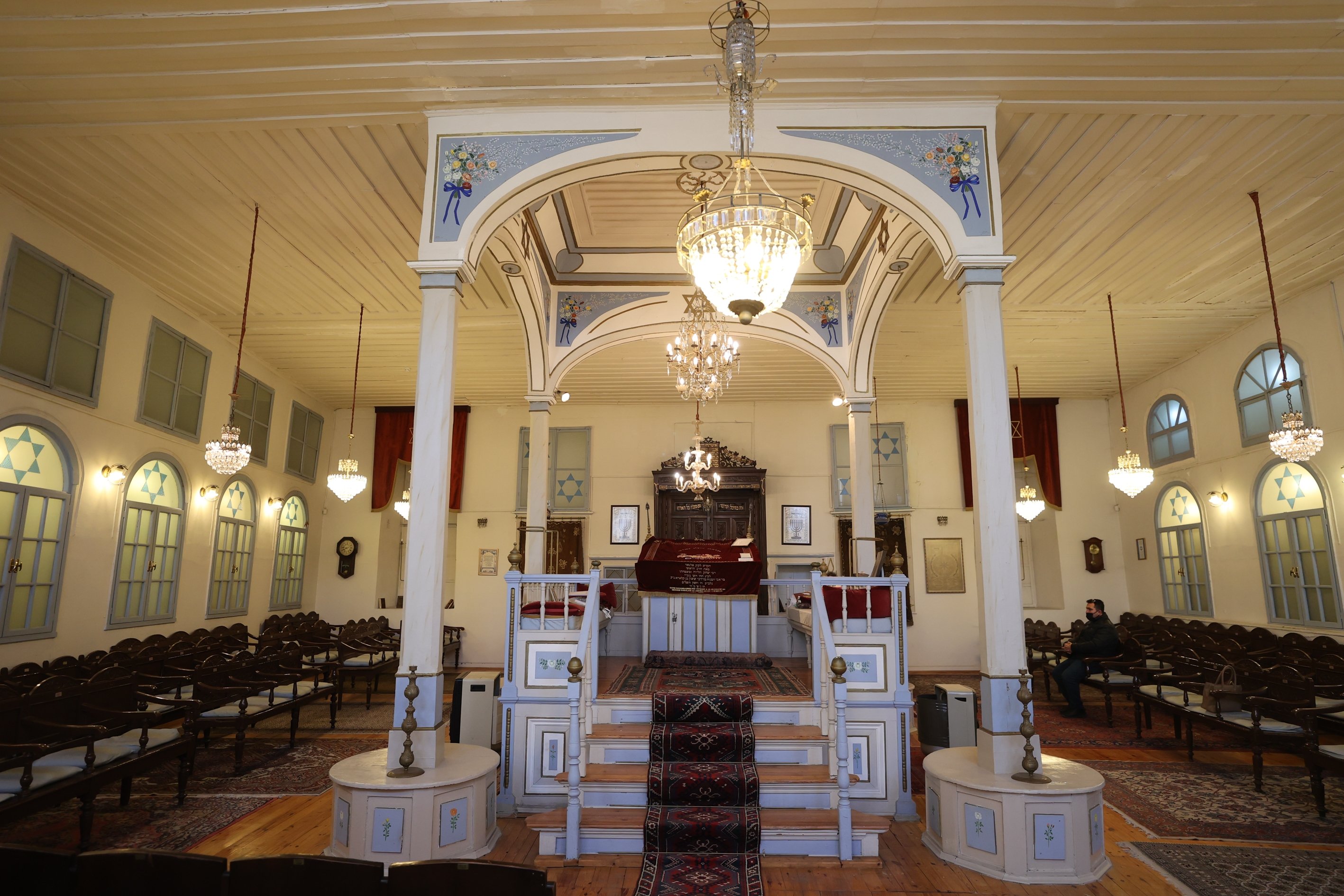 An interior view from the Algazi Synagogue, Izmir, Turkey, Jan. 24, 2022. (AA)