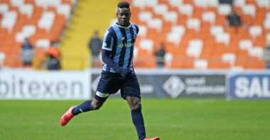 Adana Demirspor's Mario Balotelli in action during a Süper Lig match against Fatih Karagümrük, Adana, Turkey, Jan. 22, 2022. (AA Photo)