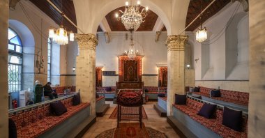 An interior view from the Şalom Synagogue, Izmir, Turkey, Jan. 24, 2022. (AA)