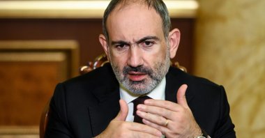In this file photo taken on Oct. 6, 2020, Armenian Prime Minister Nikol Pashinian gives an interview to AFP in Yerevan, Armenia. (AFP Photo)