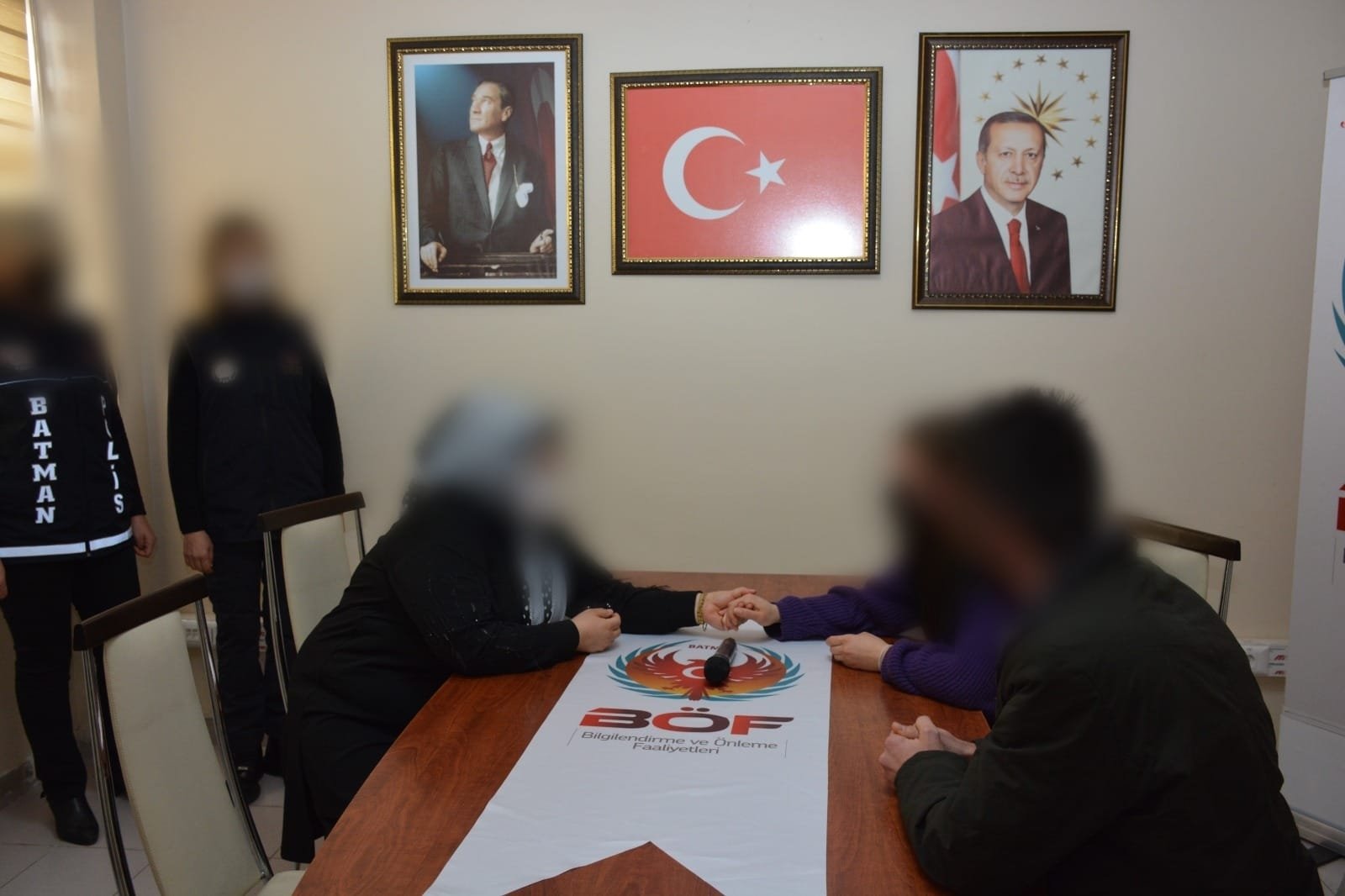 A PKK terrorist reunites with her family in Batman, Turkey, Jan. 26, 2022. (AA Photo)