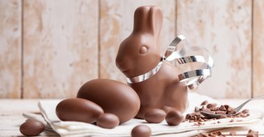 A seasonal chocolate Easter bunny and eggs. (Alamy File Photo via Reuters)