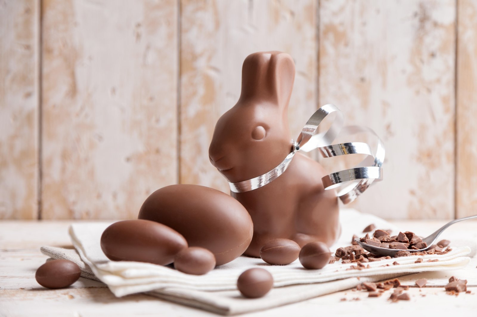 A seasonal chocolate Easter bunny and eggs. (Alamy File Photo via Reuters)