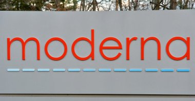The Moderna logo is seen at the Moderna campus in Norwood, Massachusetts, U.S., Dec. 2, 2020. (AFP File Photo)