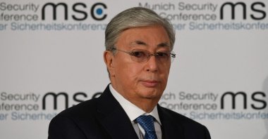 Kazakh President Kassym-Jomart Tokayev takes part in a panel discussion during the 56th Munich Security Conference (MSC) in Munich, southern Germany, Feb. 15, 2020. (AFP File Photo)