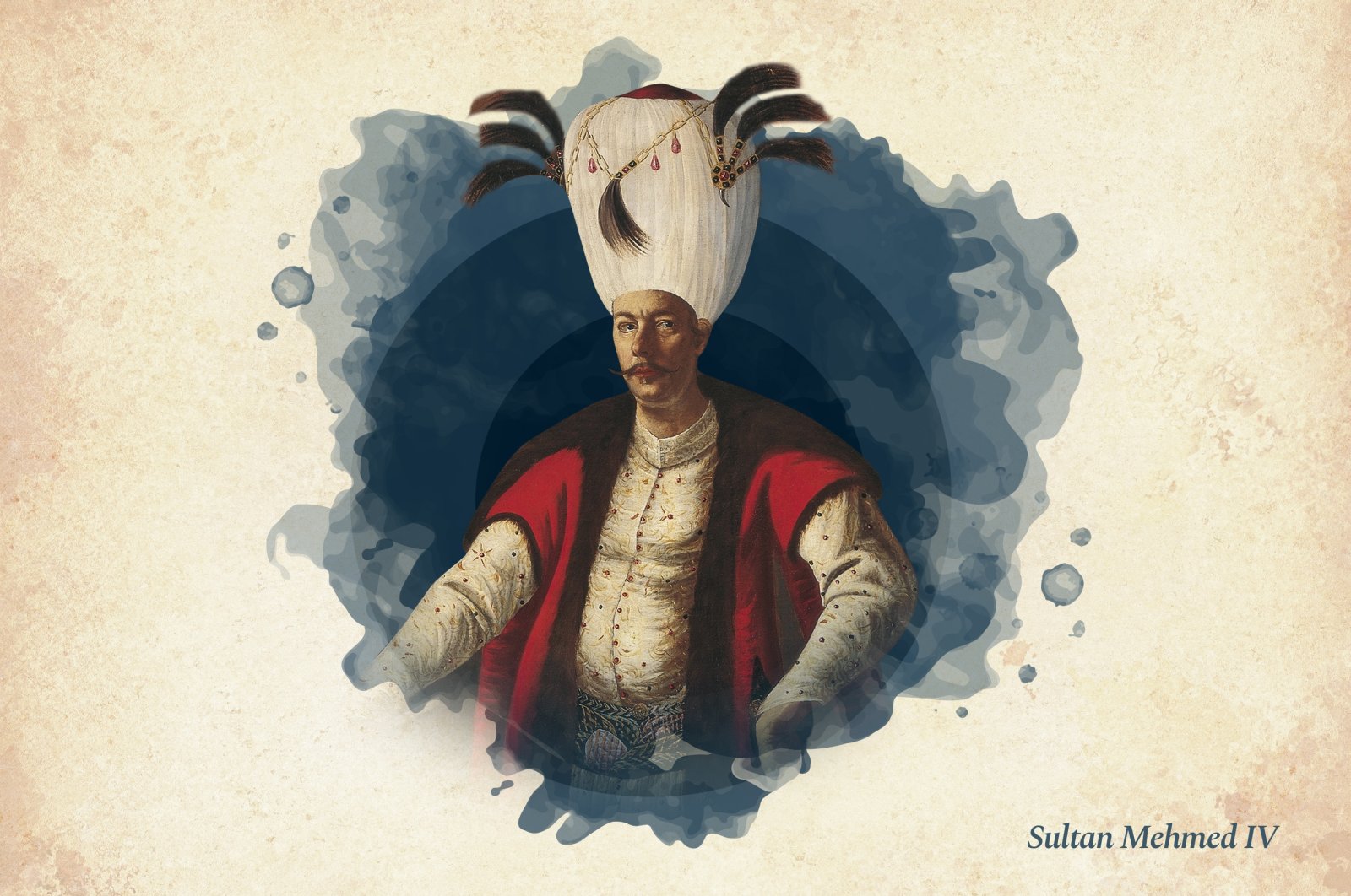This widely used illustration shows Sultan Mehmed IV, the 19th ruler of the Ottoman Empire. (Wikimedia / Edited by Büşra Öztürk)