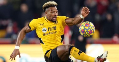 Wolverhampton Wanderers' Adama Traore in action during a Premier League match against Brentford, London, England, Jan. 22, 2022. (Reuters Photo)