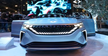 Togg's "Transition Concept" electric vehicle after it was unveiled during CES 2022 at the Las Vegas Convention Center in Las Vegas, Nevada, U.S., Jan. 5, 2022. (AA Photo)