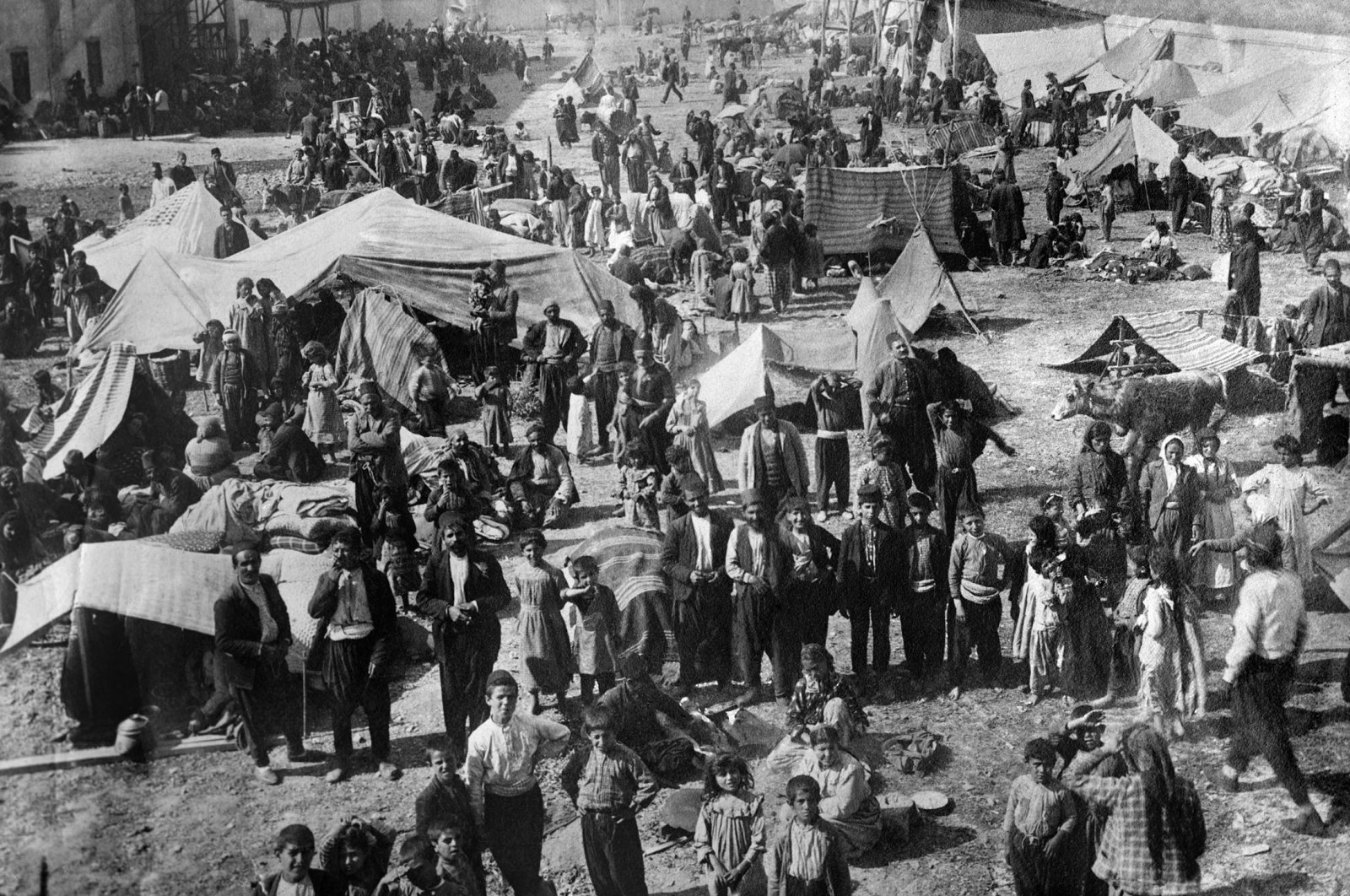 Armenian families in a refugee camp, December 1920. (Shutterstock Photo)