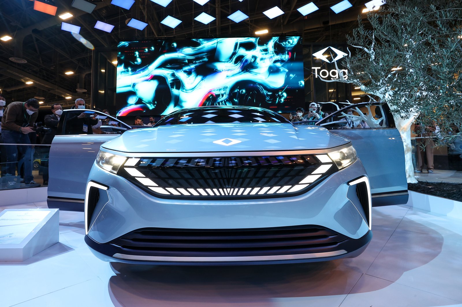 Togg&#039;s "Transition Concept" electric vehicle after it was unveiled during CES 2022 at the Las Vegas Convention Center in Las Vegas, Nevada, U.S., Jan. 5, 2022. (AA Photo)