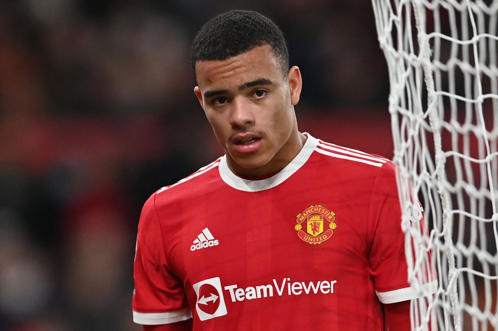 Manchester United&#039;s English striker Mason Greenwood is substituted during the English Premier League football match with Wolverhampton Wanderers at Old Trafford in Manchester, northwest England, Jan. 3, 2022. (AFP Photo)