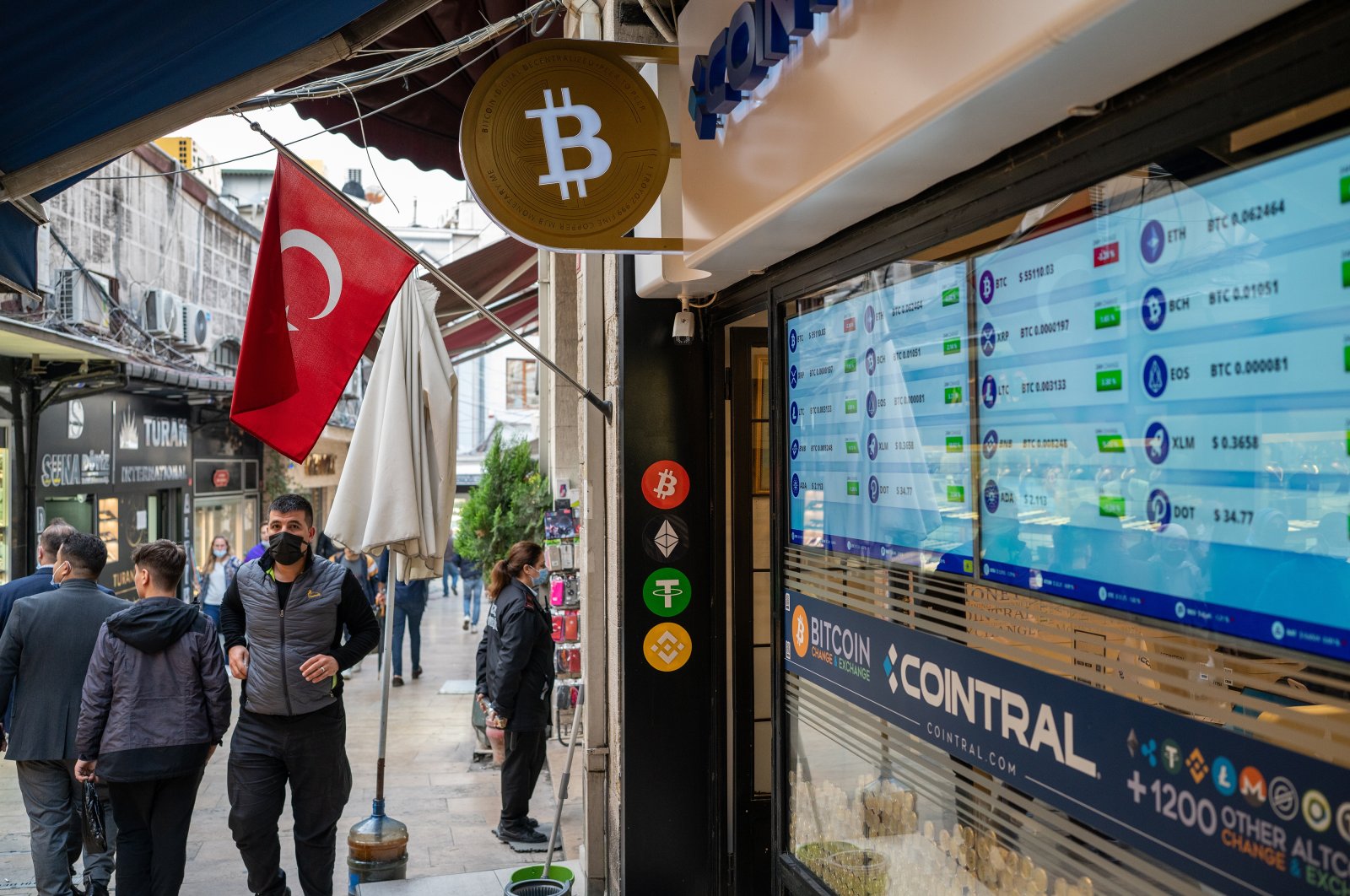 Bitcoin offices are seen in Istanbul, Turkey, Oct. 13, 2021. (Reuters Photo)