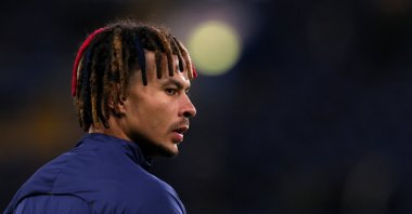 Spurs' Dele Alli before the League Cup semifinal against Chelsea, London, U.K. Jan. 5, 2022. Alli joined Everton on the January transfer window deadline day. (Reuters Photo)