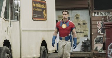 This image released by HBO Max shows John Cena in a scene from the series "Peacemaker." (HBO Max via AP)