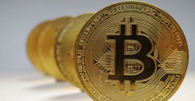 A representation of the virtual cryptocurrency Bitcoin is seen in this picture illustration taken Oct. 19, 2021. (Reuters Photo)