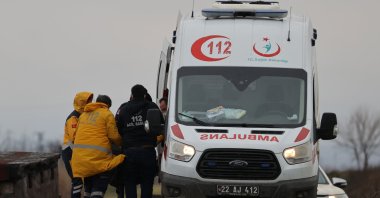 Irregular migrants who froze to death were found at Edirne province's Ipsala district, Turkey, Feb. 2, 2022. (AA Photo)
