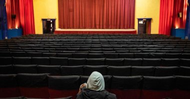 A man visits the empty Le Rif cinema in the western city of Casablanca, Morocco, Jan. 24, 2022. (AFP Photo)