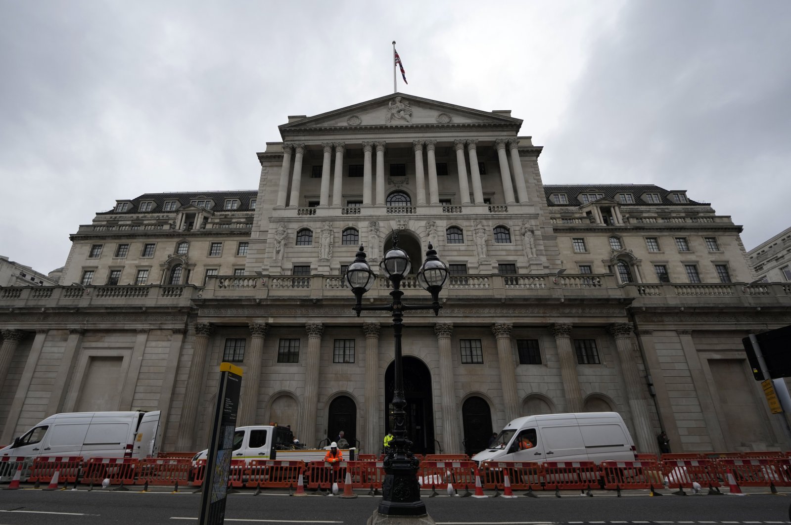 A general view of the Bank of England in the City of London, U.K., Feb. 3, 2022. (AP Photo)